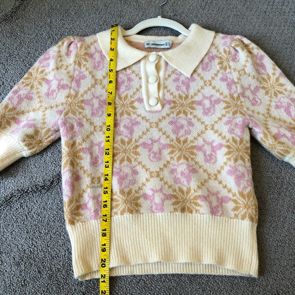 Cute Knit Short Sleeve Preppy Polo Sweater - Picture 6 of 7